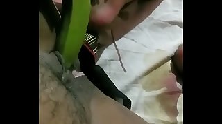 Indian wife taking banana in pussy